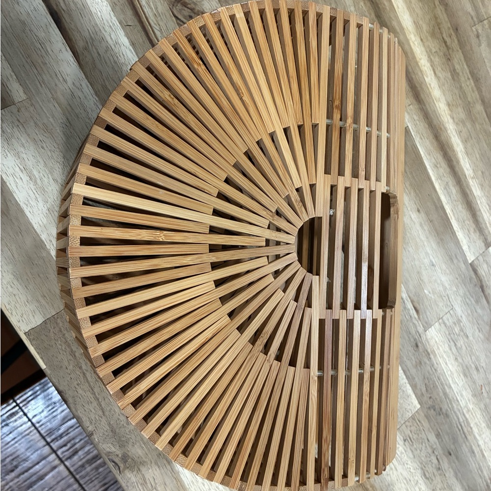 Wooden Half-Moon Handbag
